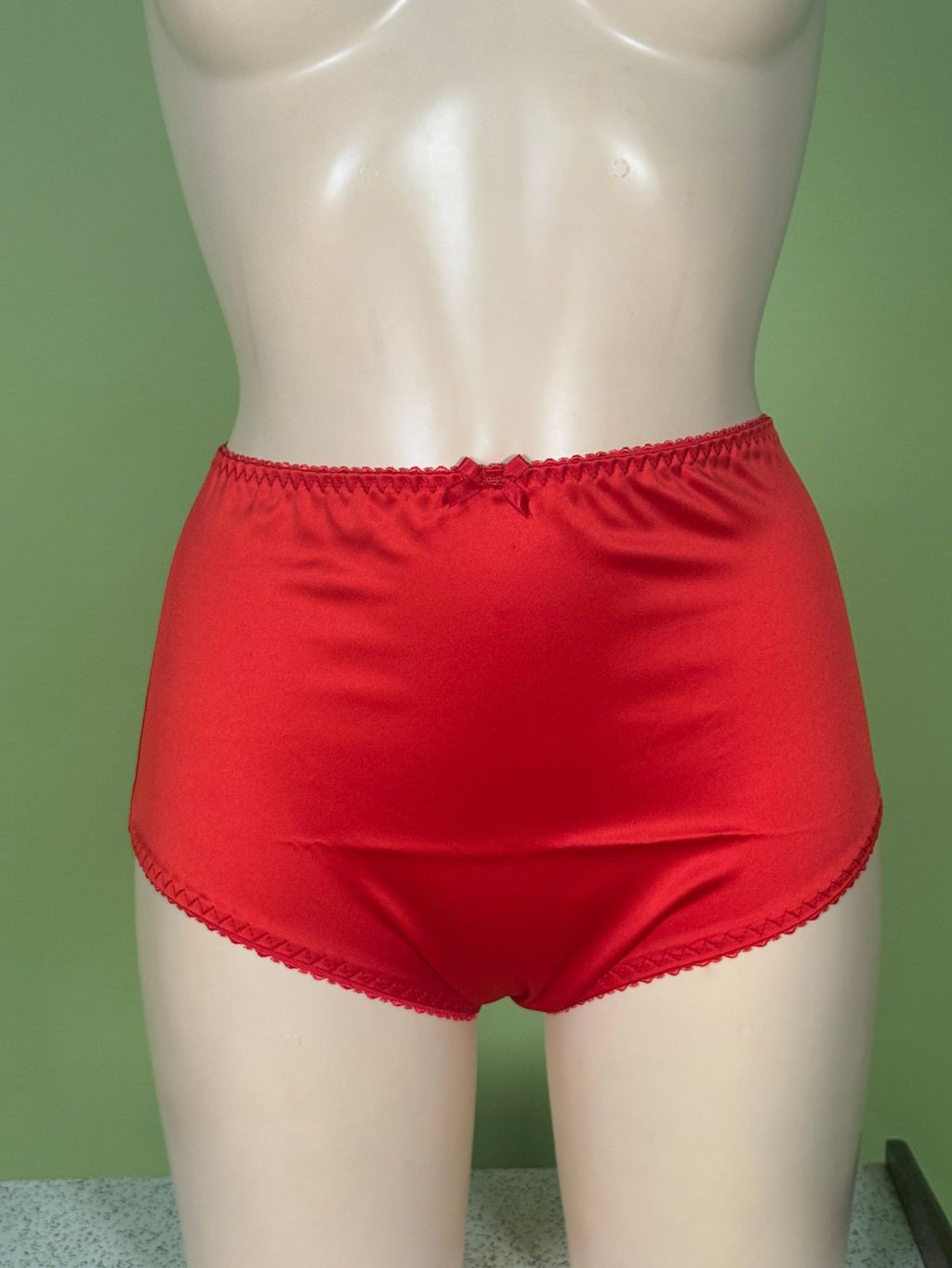 Red Soft Satin Full Knickers 067