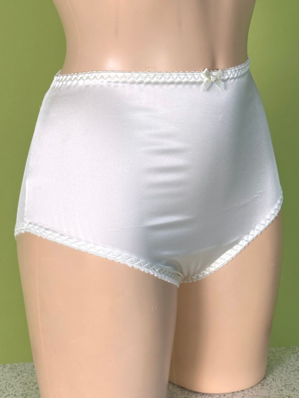 White Knickers on Mannequin shot on green background