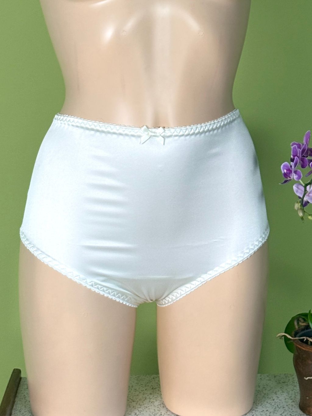White Knickers on Mannequin shot on green background