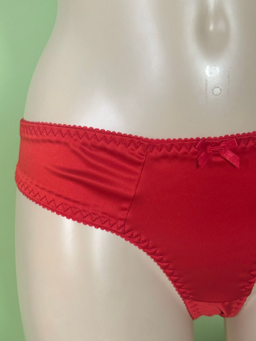 Red Little Satin Briefs Knickers 069