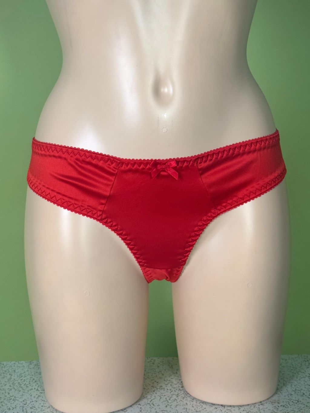 Red Little Satin Briefs Knickers 069