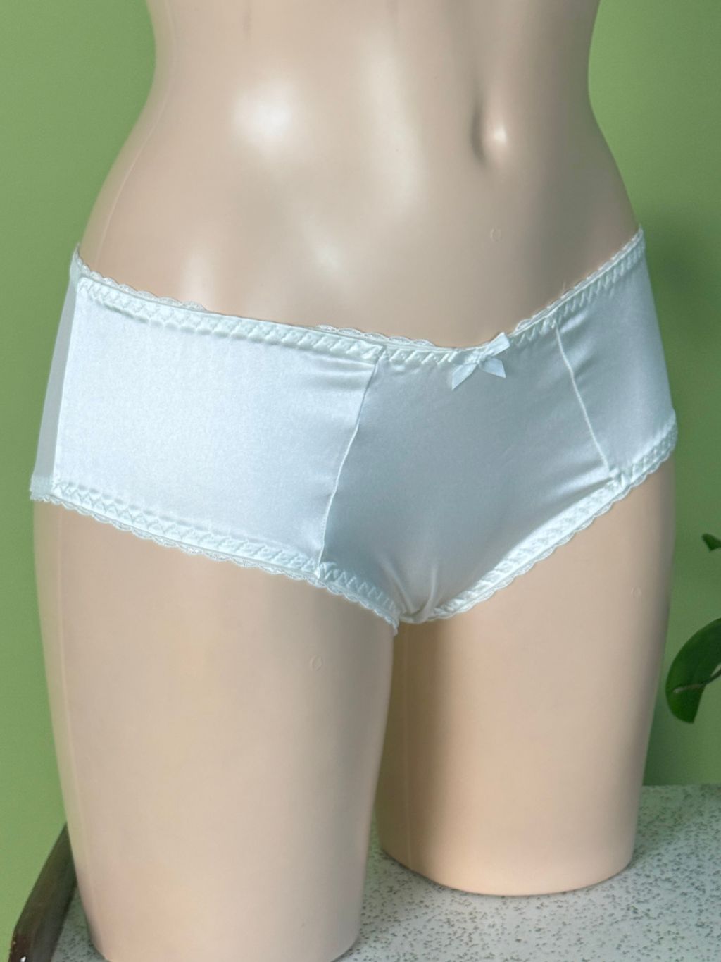 White Soft Satin 1960s Knickers 065