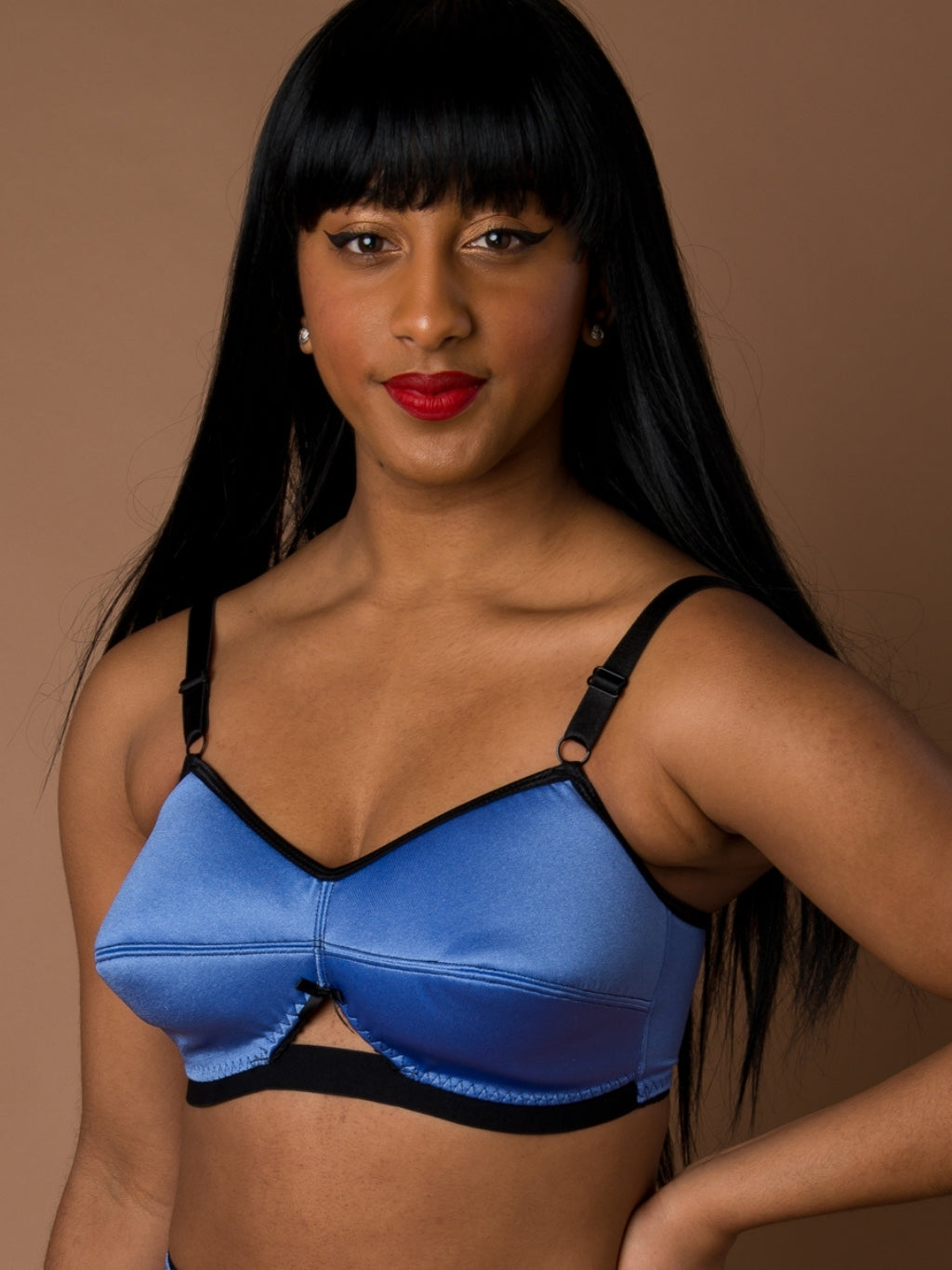 Blue Retro Cone Bra 050