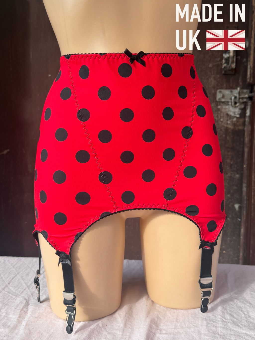 Ladybug Red & Black Polka Dot Roll On Girdle 002